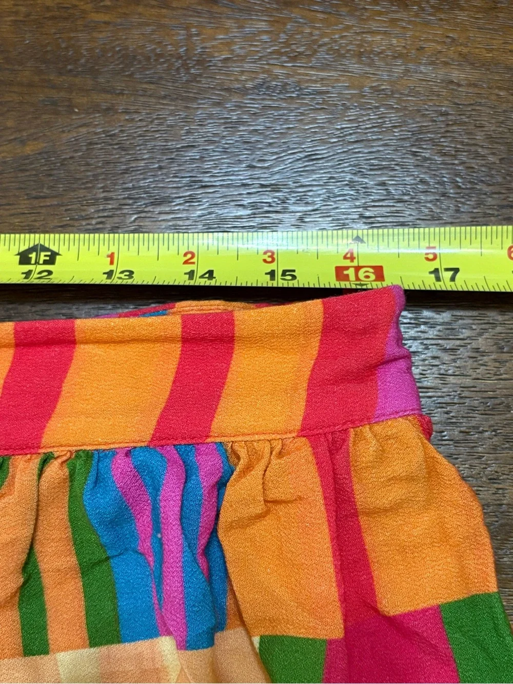 FARM Rio Sunset Stripes Tiered Layer Midi Skirt Size Large - Picture 7 of 7